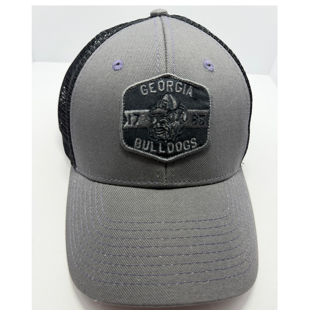 Georgia Bulldogs Hat Mens OSFA Trucker‎ Snapback Gray Black NCAA Cap